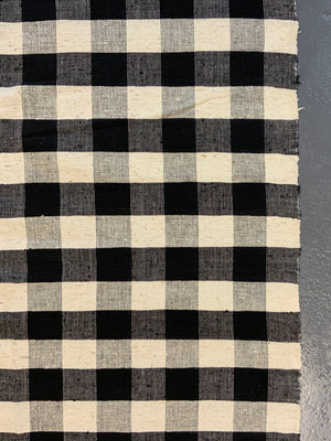 Turkish chequered wool flatweave cover (300 x 182cm)