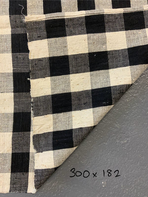 Turkish chequered wool flatweave cover (300 x 182cm)