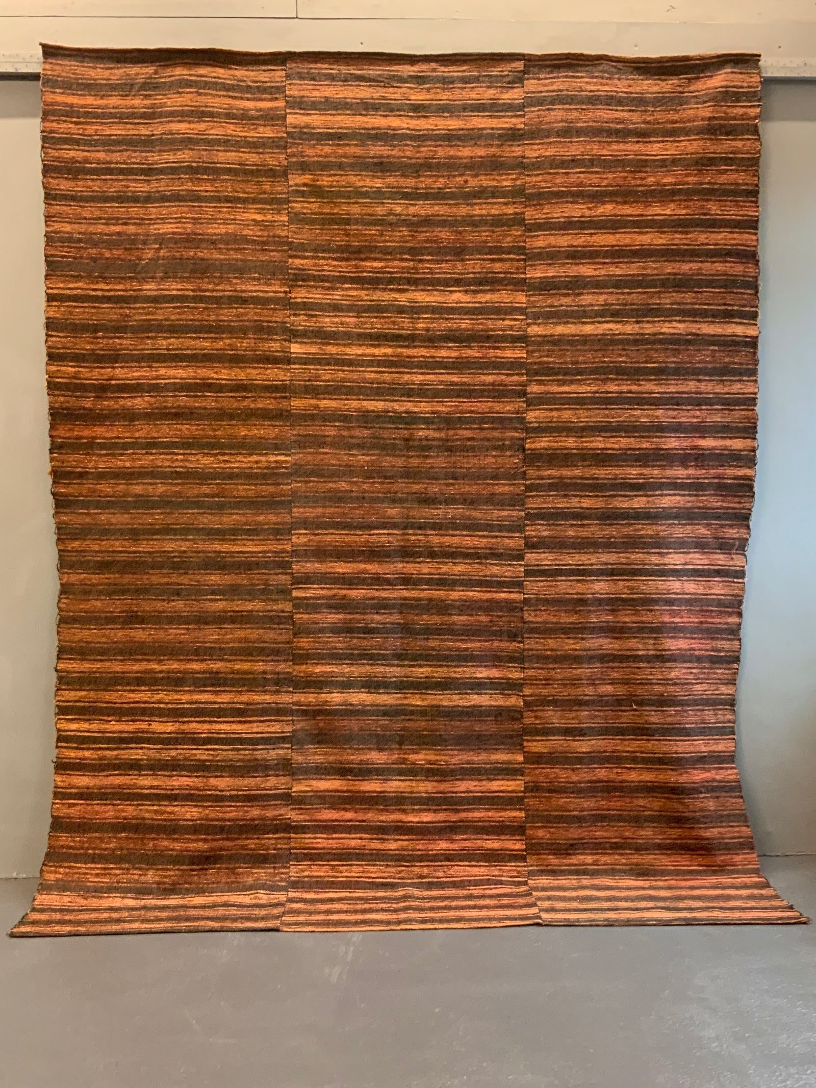 Turkish chequered wool flatweave cover (266 x 205cm)