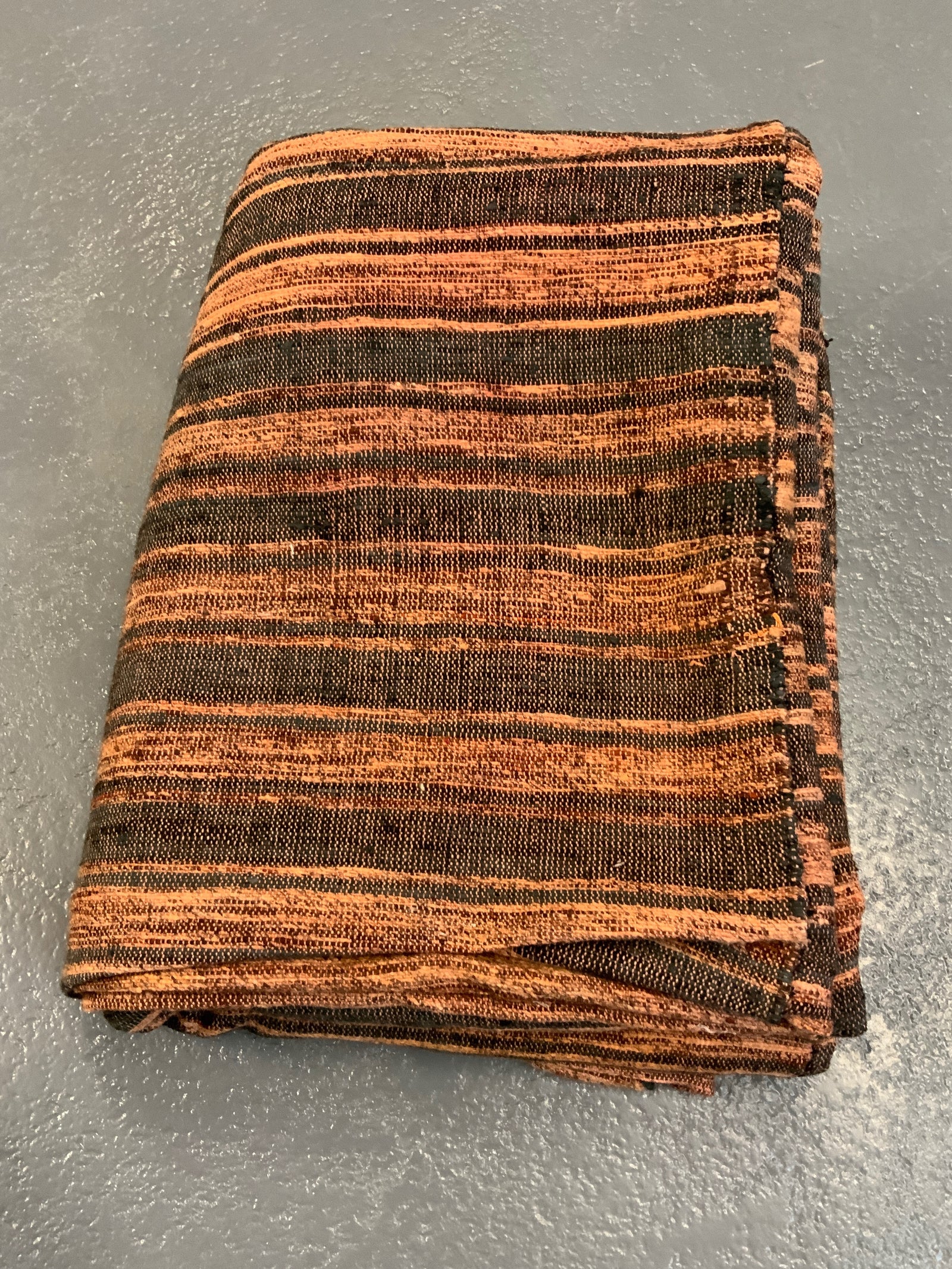 Turkish chequered wool flatweave cover (266 x 205cm)