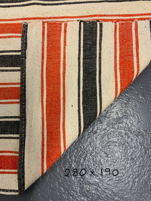 Turkish chequered wool flatweave cover (280 x 190cm)