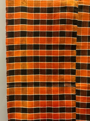 Turkish chequered wool flatweave cover (257 x 170cm)