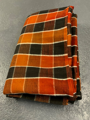 Turkish chequered wool flatweave cover (257 x 170cm)