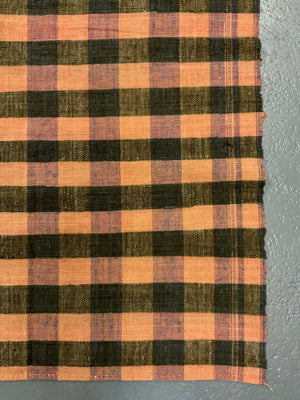 Turkish chequered wool flatweave cover (250 x 167cm)