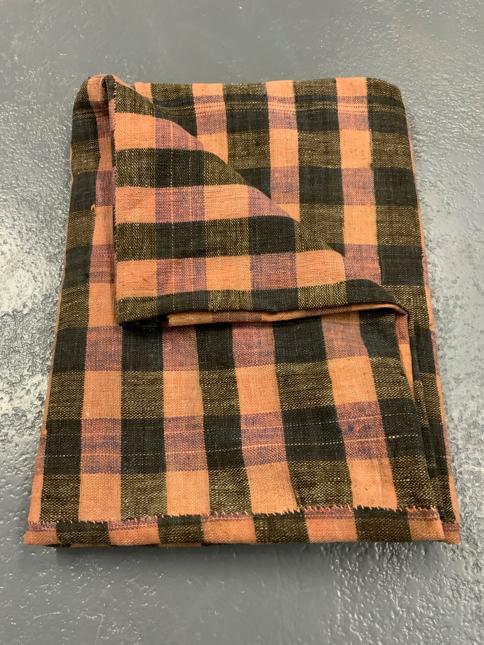 Turkish chequered wool flatweave cover (250 x 167cm)
