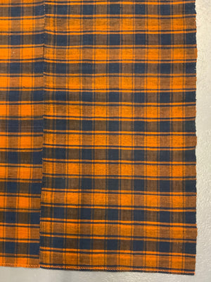 Turkish chequered wool flatweave cover (273 x 173cm)