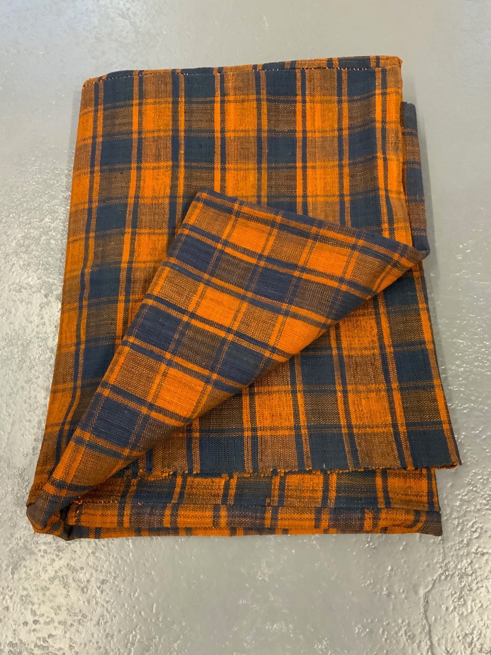 Turkish chequered wool flatweave cover (273 x 173cm)