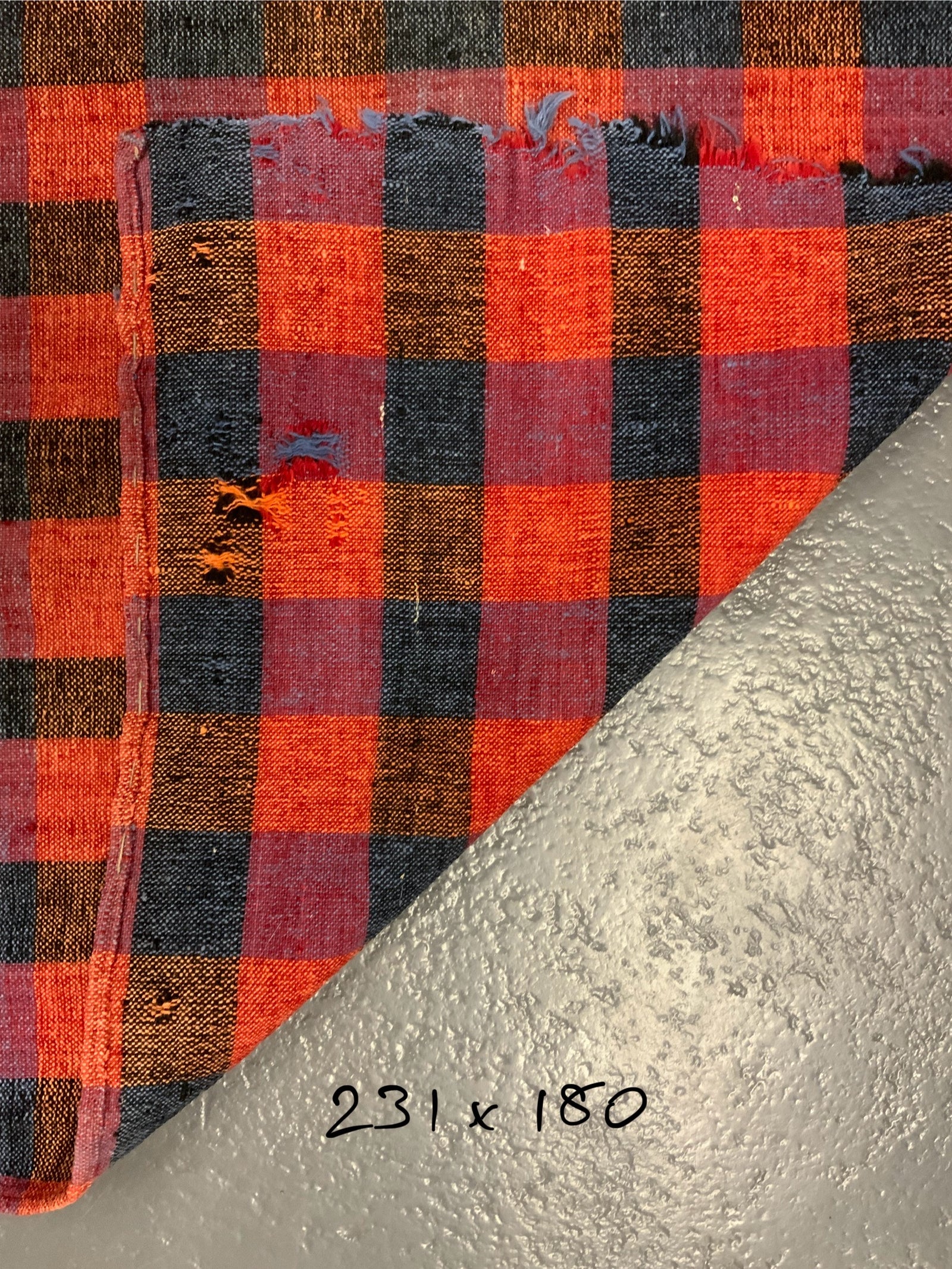 Turkish chequered wool flatweave cover (231 x 180cm)