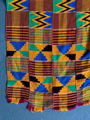 Ghana Ashanti chieftans kente mantle (265 x 191cm)