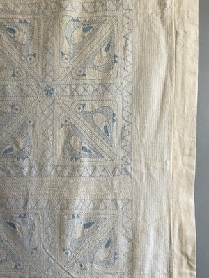 Indian Bengal kantha stitched bedcover (276 x 221cm)