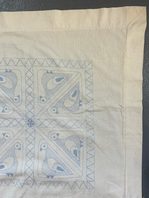 Indian Bengal kantha stitched bedcover (276 x 221cm)