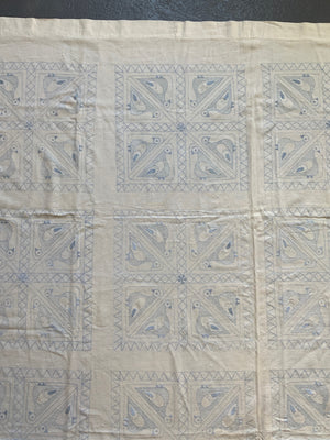 Indian Bengal kantha stitched bedcover (276 x 221cm)