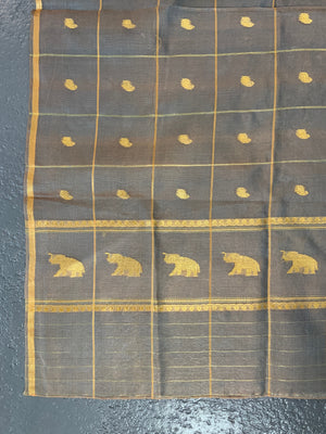 Indian Lucknow vintage  silk stole (177 x 56cm)