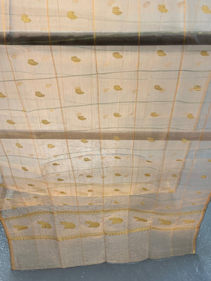 Indian Lucknow vintage  silk stole (177 x 56cm)