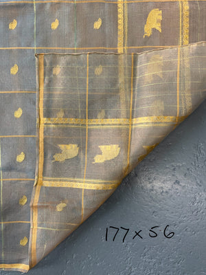 Indian Lucknow vintage  silk stole (177 x 56cm)