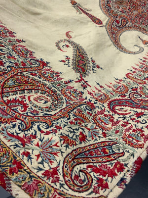 Superb antique Persian embroidery from a cloak (142 x 272cm)