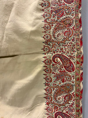 Superb antique Persian embroidery from a cloak (142 x 272cm)