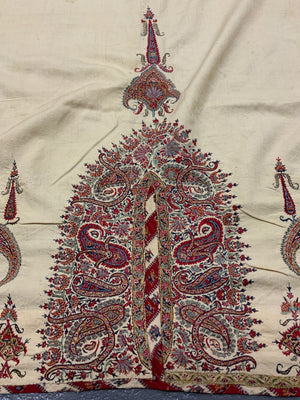 Superb antique Persian embroidery from a cloak (142 x 272cm)