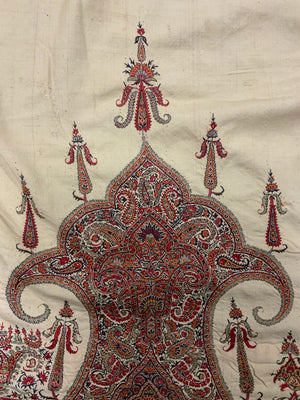Superb antique Persian embroidery from a cloak (142 x 272cm)
