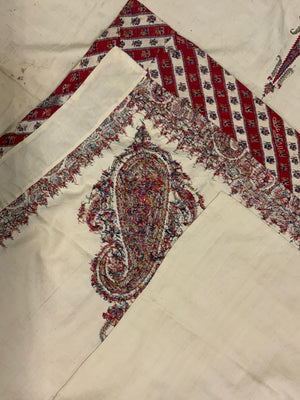 Superb antique Persian embroidery from a cloak (142 x 272cm)