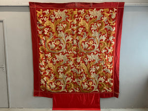Presumed French stitched silk embroidery (207 x 196cm)