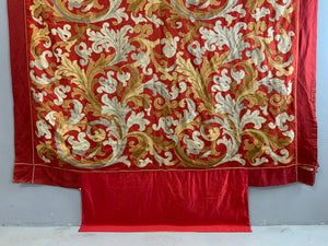 Presumed French stitched silk embroidery (207 x 196cm)