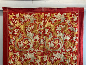 Presumed French stitched silk embroidery (207 x 196cm)