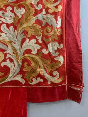 Presumed French stitched silk embroidery (207 x 196cm)