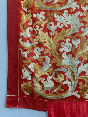 Presumed French stitched silk embroidery (207 x 196cm)