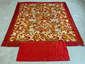 Presumed French stitched silk embroidery (207 x 196cm)