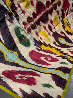 Uzbekistan antique silk adras ikat (170 x 130cm)