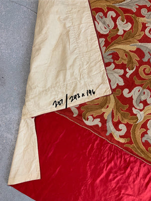Presumed French stitched silk embroidery (207 x 196cm)