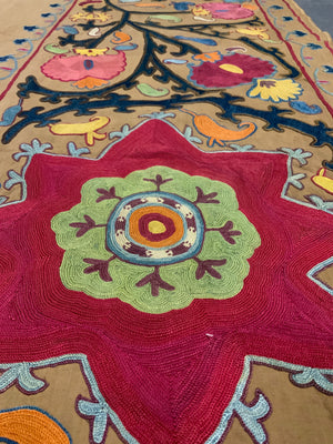 Uzbekistan Suzani antique fragment 244 x 82cm)