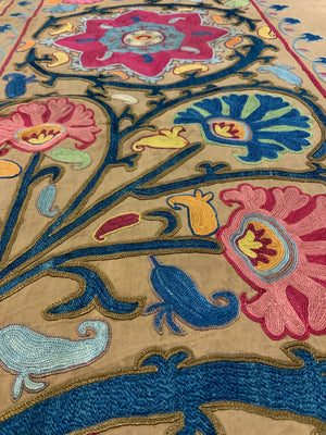 Uzbekistan Suzani antique fragment 244 x 82cm)