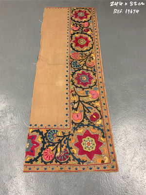 Uzbekistan Suzani antique fragment 244 x 82cm)