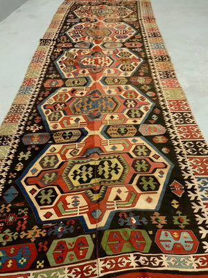 Turkish Central Anatolian antique kilim (446/423 x 156cm)