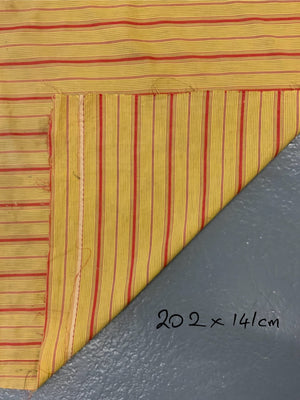 Vintage striped yellow cotton cloth *AF* 202 x 141cm