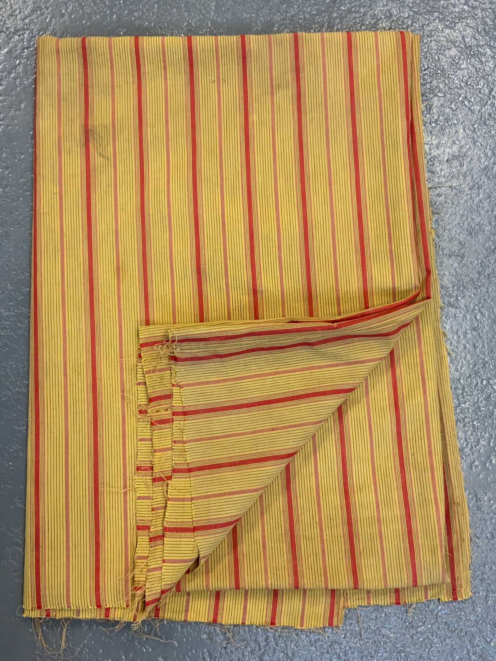 Vintage striped yellow cotton cloth *AF* 202 x 141cm