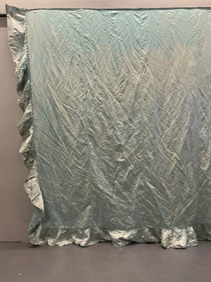 1950s Satin silk baby blue bedspread (290 x 238cm)
