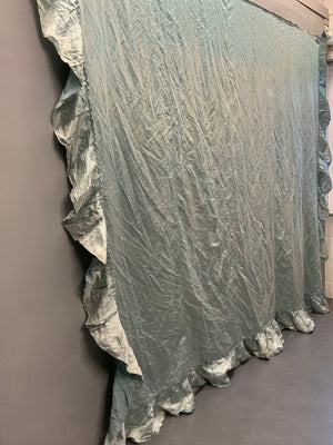 1950s Satin silk baby blue bedspread (290 x 238cm)