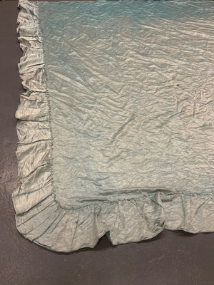 1950s Satin silk baby blue bedspread (290 x 238cm)