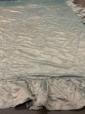 1950s Satin silk baby blue bedspread (290 x 238cm)