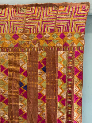 Indian Punjab fulkari phulkari shawl  (264 x 134cm)