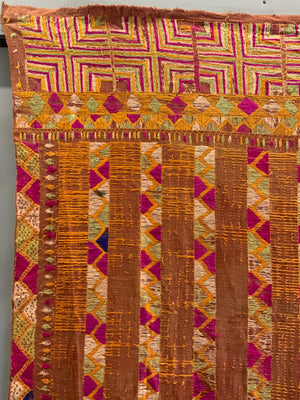 Indian Punjab fulkari phulkari shawl  (264 x 134cm)