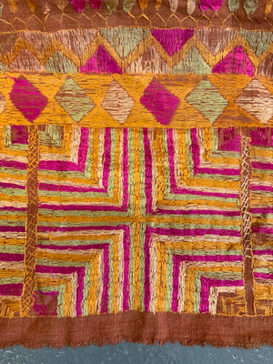 Indian Punjab fulkari phulkari shawl  (264 x 134cm)