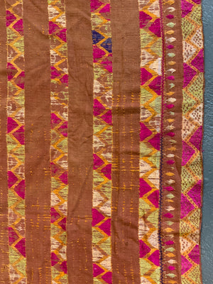 Indian Punjab fulkari phulkari shawl  (264 x 134cm)