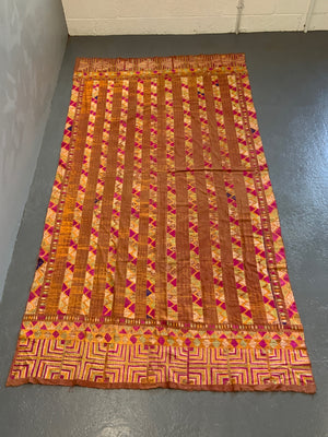 Indian Punjab fulkari phulkari shawl  (264 x 134cm)