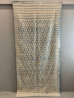 Yazd Zilu antique indigo & white cotton doubleweave (249 x 117cm)