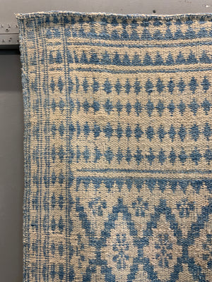 Yazd Zilu antique indigo & white cotton doubleweave (249 x 117cm)