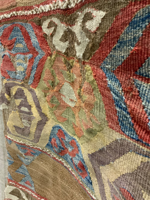 Mounted Anatolian antique kilim companion fragments (~286 x 74cm) [2]